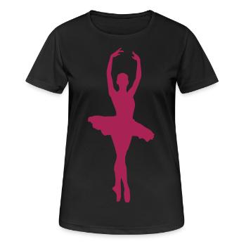 ballerina balett tanzen - Frauen T-Shirt atmungsaktiv - Schwarz - Vorne - AI Model Female 172 light (172cm)