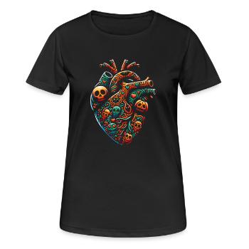 Coeur décoratif coloré - T-shirt respirant Femme - noir - Devant - AI Model Female 172 light (172cm)