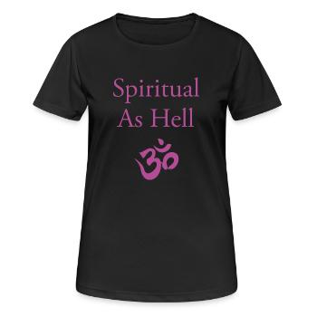 Spiritual As Hell - Frauen T-Shirt atmungsaktiv - Schwarz - Vorne - AI Model Female 172 light (172cm)