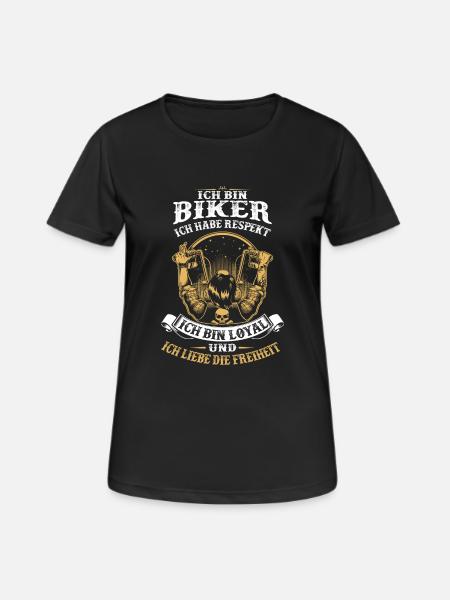 ich bin Biker - Frauen T-Shirt atmungsaktiv - Schwarz