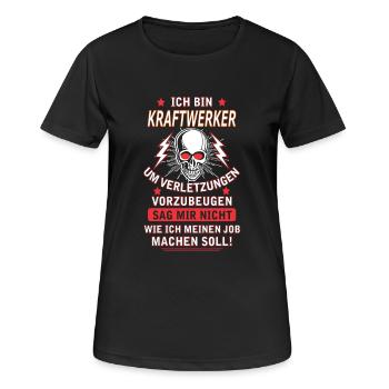 KRAFTWERKER - Frauen T-Shirt atmungsaktiv - Schwarz - Vorne - AI Model Female 172 light (172cm)
