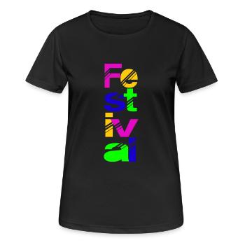 Fest - Frauen T-Shirt atmungsaktiv - Schwarz - Vorne - AI Model Female 172 light (172cm)