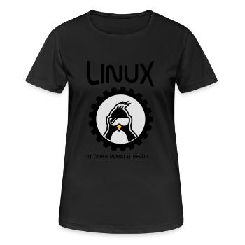 Linux fait ce qu'il doit - T-shirt respirant Femme - noir - Devant - AI Model Female 172 light (172cm)