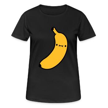 kleine suesse banane mit - Frauen T-Shirt atmungsaktiv - Schwarz - Vorne - AI Model Female 172 light (172cm)