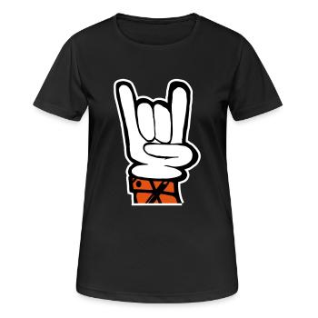 Hand Rock Pommesgabel - Frauen T-Shirt atmungsaktiv - Schwarz - Vorne - AI Model Female 172 light (172cm)