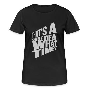 C’est une idée horrible - T-shirt respirant Femme - noir - Devant - AI Model Female 172 light (172cm)