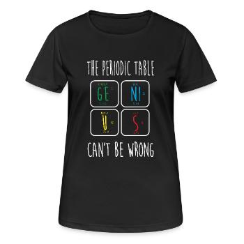 Tableau périodique - T-shirt respirant Femme - noir - Devant - AI Model Female 172 light (172cm)