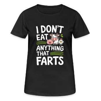 Végétarien Végétalien Végétarien Végétarien - T-shirt respirant Femme - noir - Devant - AI Model Female 172 light (172cm)