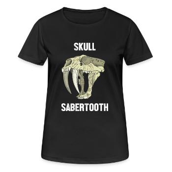 Tigre à dents de sabre - T-shirt respirant Femme - noir - Devant - AI Model Female 172 light (172cm)