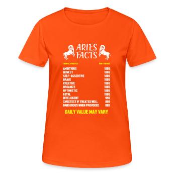 Sternzeichen Widder - Frauen T-Shirt atmungsaktiv - Neonorange - Vorne - AI Model Female 172 dark (172cm)