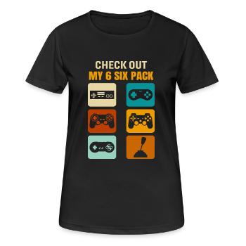Gamer Gaming Découvrez mon pack de 6 six - T-shirt respirant Femme - noir - Devant - AI Model Female 172 light (172cm)