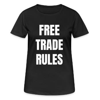 Règles du libre-échange - T-shirt respirant Femme - noir - Devant - AI Model Female 172 light (172cm)