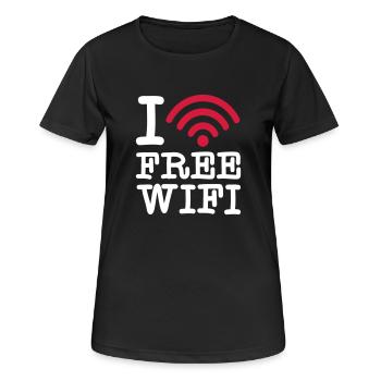 I love free wifi - Farbwechsel - Frauen T-Shirt atmungsaktiv - Schwarz - Vorne - AI Model Female 172 light (172cm)