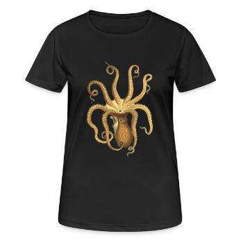 tintenfisch giant octopus krake kalmar sepien fish - Frauen T-Shirt atmungsaktiv - Schwarz - Vorne - AI Model Female 172 light (172cm)