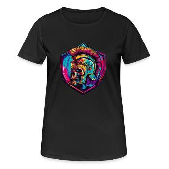 Spartaner Skelett Gladiator - Frauen T-Shirt atmungsaktiv - Schwarz - Vorne - AI Model Female 172 light (172cm)