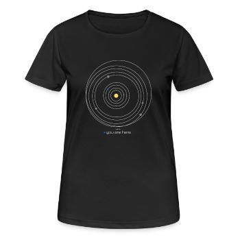 Sonnensystem - Frauen T-Shirt atmungsaktiv - Schwarz - Vorne - AI Model Female 172 light (172cm)