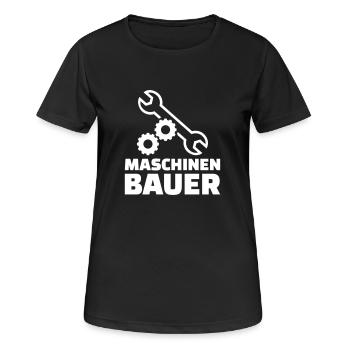 Maschinenbauer - Frauen T-Shirt atmungsaktiv - Schwarz - Vorne - AI Model Female 172 light (172cm)