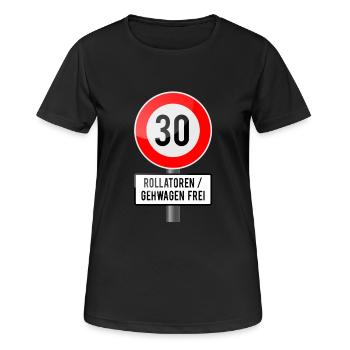 30 walker - Women's Breathable T-Shirt - black - Front - AI Model Female 172 light (172cm)