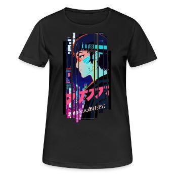 Cyborg Woman Futuristic Kanji - Women's Breathable T-Shirt - black - Front - AI Model Female 172 light (172cm)