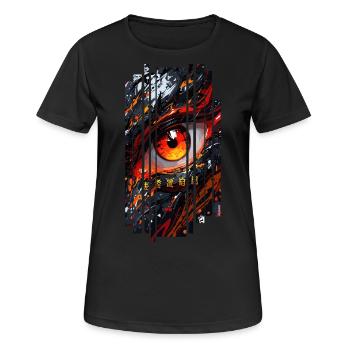 Cyborg Eyes Drachenmädchen - Frauen T-Shirt atmungsaktiv - Schwarz - Vorne - AI Model Female 172 light (172cm)