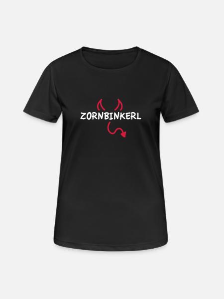 Zornbinkerl - Frauen T-Shirt atmungsaktiv - Schwarz