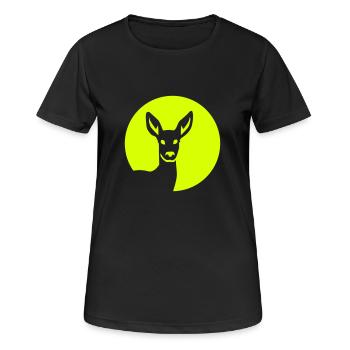 Chevreuil - T-shirt respirant Femme - noir - Devant - AI Model Female 172 light (172cm)