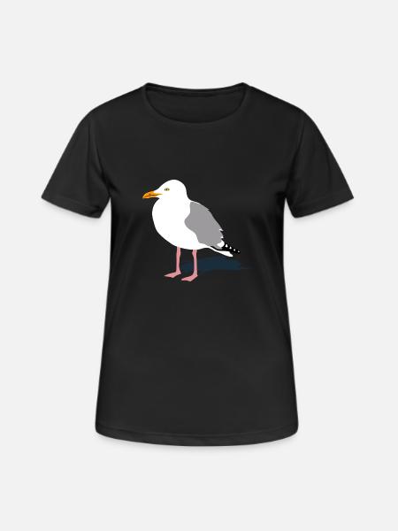 möwe seagull gull hafen segeln sailing hamburg - Frauen T-Shirt atmungsaktiv - Schwarz
