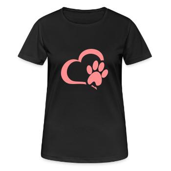 Heart cat paw cat lover cats - Women's Breathable T-Shirt - black - Front - AI Model Female 172 light (172cm)