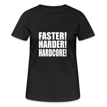 Faster Harder Hardcore FR - T-shirt respirant Femme - noir - Devant - AI Model Female 172 light (172cm)