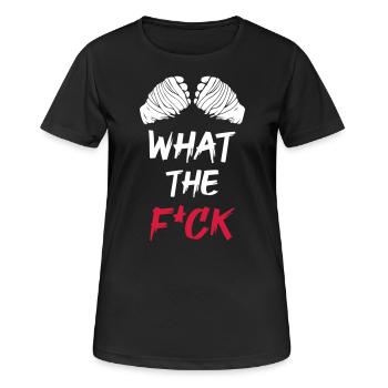 What The Fuck - Frauen T-Shirt atmungsaktiv - Schwarz - Vorne - AI Model Female 172 light (172cm)