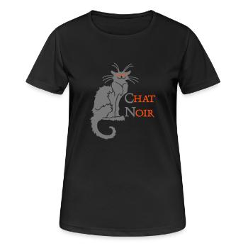 chat noir 'n (text, 2c) - Frauen T-Shirt atmungsaktiv - Schwarz - Vorne - AI Model Female 172 light (172cm)