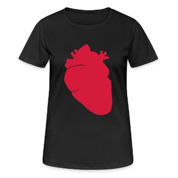Herz anatomisch Card - Frauen T-Shirt atmungsaktiv - Schwarz - Vorne - AI Model Female 172 light (172cm)