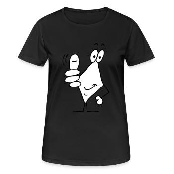 Daumen hoch - Frauen T-Shirt atmungsaktiv - Schwarz - Vorne - AI Model Female 172 light (172cm)