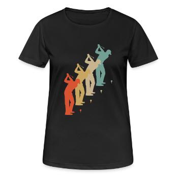 Golfeur rétro de golf de golf de style vintage - T-shirt respirant Femme - noir - Devant - AI Model Female 172 light (172cm)
