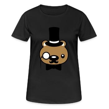sir gentlemen teddybaer - T-shirt respirant Femme - noir - Devant - AI Model Female 172 light (172cm)