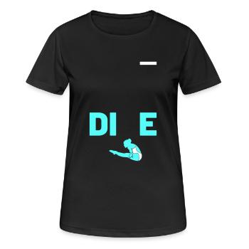 DIVE - Frauen T-Shirt atmungsaktiv - Schwarz - Vorne - AI Model Female 172 light (172cm)