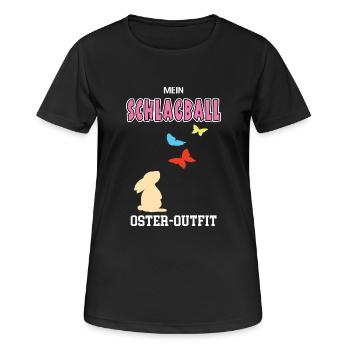 Schlagballerin Ostern Schlagballspielerin - Frauen T-Shirt atmungsaktiv - Schwarz - Vorne - AI Model Female 172 light (172cm)