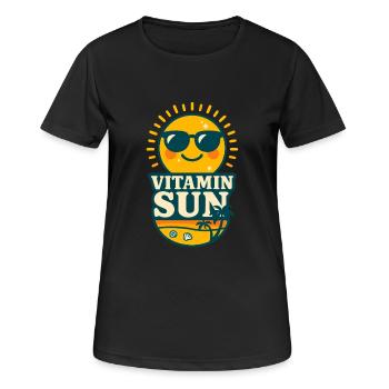 Vitamin Sun - Beach - Vitamin Sun 3D Kawaii - Women's Breathable T-Shirt - black - Front - AI Model Female 172 light (172cm)