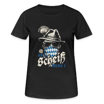 Grantler An Scheiss muas i, Festzelt, Bier & Gaudi - Frauen T-Shirt atmungsaktiv - Schwarz - Vorne - AI Model Female 172 light (172cm)