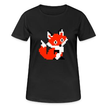 Fox Fox Paw Pixel Design rétro chemise cadeau - T-shirt respirant Femme - noir - Devant - AI Model Female 172 light (172cm)