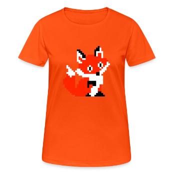 Fox Fox Paw Pixel Design rétro chemise cadeau - T-shirt respirant Femme - orange néon - Devant - AI Model Female 172 dark (172cm)