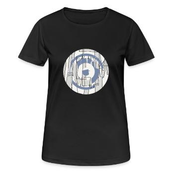 Kreis Design abstrakt blau grau 005 - Frauen T-Shirt atmungsaktiv - Schwarz - Vorne - AI Model Female 172 light (172cm)