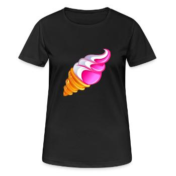 glace vanille fraise kawa - T-shirt respirant Femme - noir - Devant - AI Model Female 172 light (172cm)