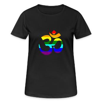 Rainbow Om sign - Women's Breathable T-Shirt - black - Front - AI Model Female 172 light (172cm)