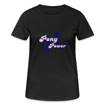Pony - Frauen T-Shirt atmungsaktiv - Schwarz - Vorne - AI Model Female 172 light (172cm)