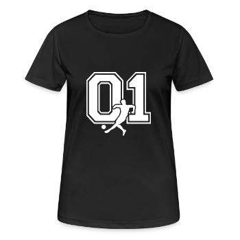 Soccer Number 01 Soccer Player - Women's Breathable T-Shirt - black - Front - AI Model Female 172 light (172cm)