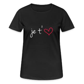 I love Dich - Frauen T-Shirt atmungsaktiv - Schwarz - Vorne - AI Model Female 172 light (172cm)