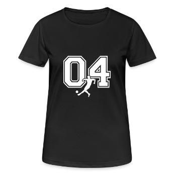 Soccer Number 04 Soccer Player - Women's Breathable T-Shirt - black - Front - AI Model Female 172 light (172cm)