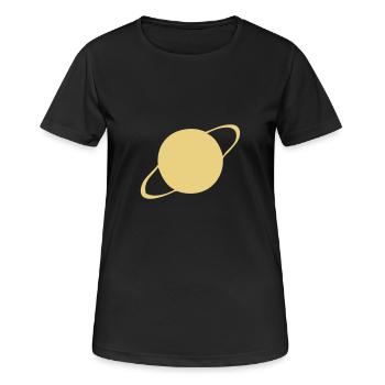 Saturne - Planète - T-shirt respirant Femme - noir - Devant - AI Model Female 172 light (172cm)