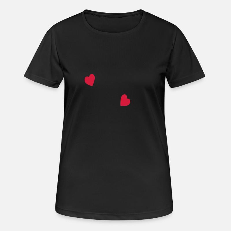 two hearts - Women's Breathable T-Shirt - black